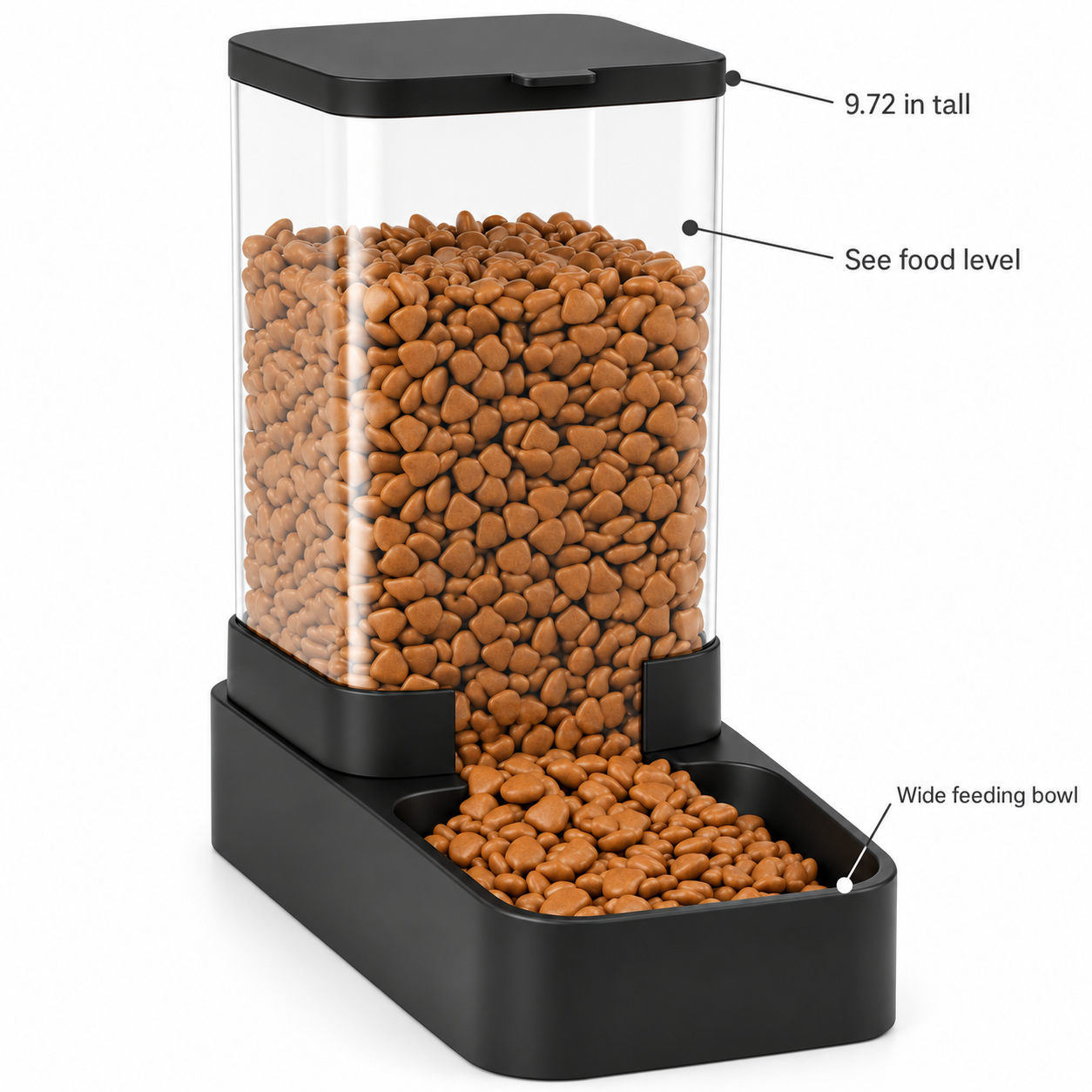 POUPIPETS Gravity Pet Feeder & Water Dispenser Set – 3.3L Automatic Food & Water Station