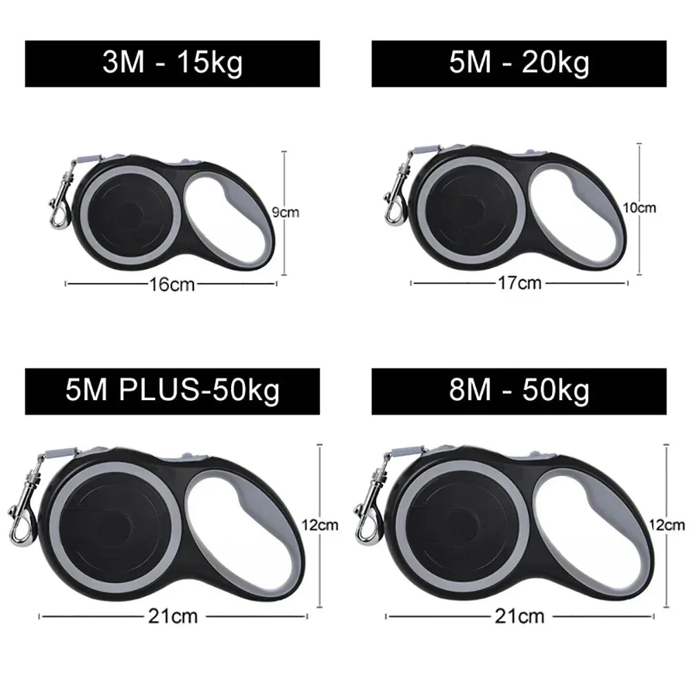 Dailypets Retractable Dog Leash with Ergonomic Grip and Locking Brake up to 8 Meters