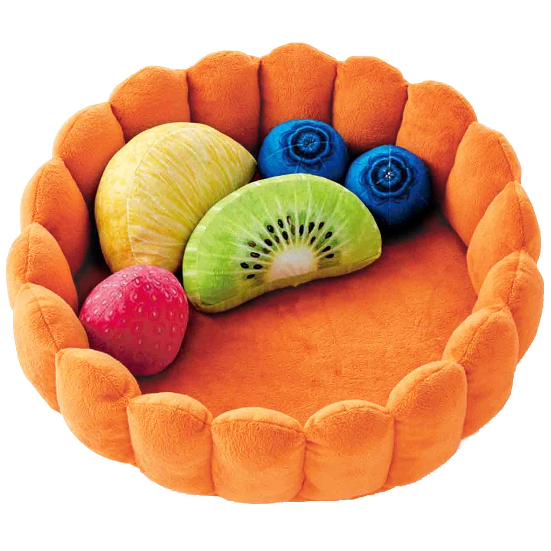 Dailypets Fruit Cushion Cat Bed, Plush Tart Nest for Naps and Play