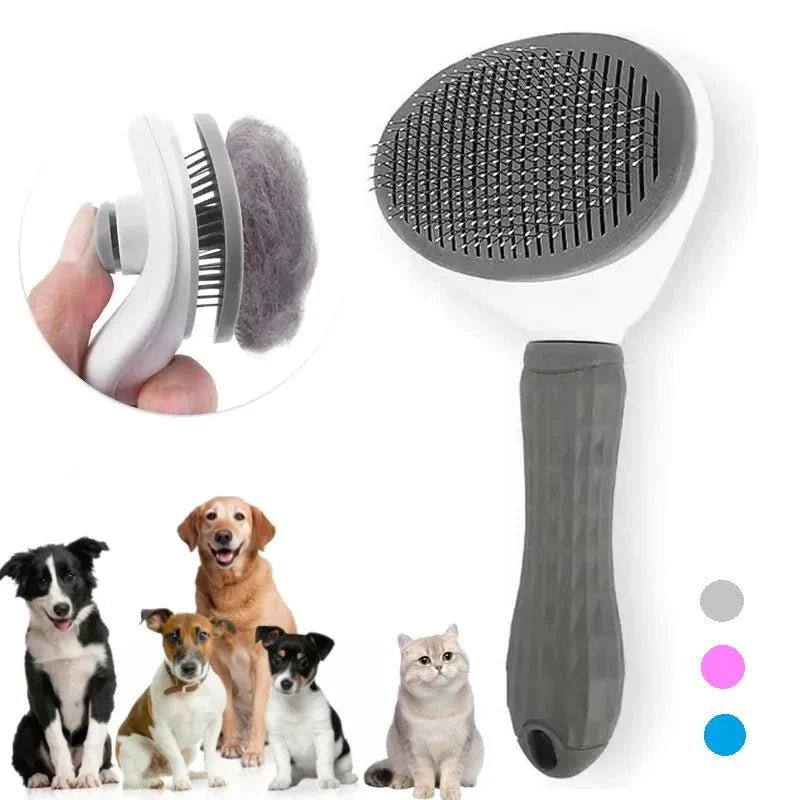 Dailypets Self-Cleaning Pet Grooming Brush for Dogs and Cats with Easy Hair Removal