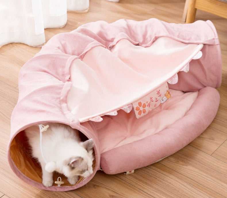 Dailypets Glamping Cat Bed – Interactive Cat Tunnel & Sleeping Nest
