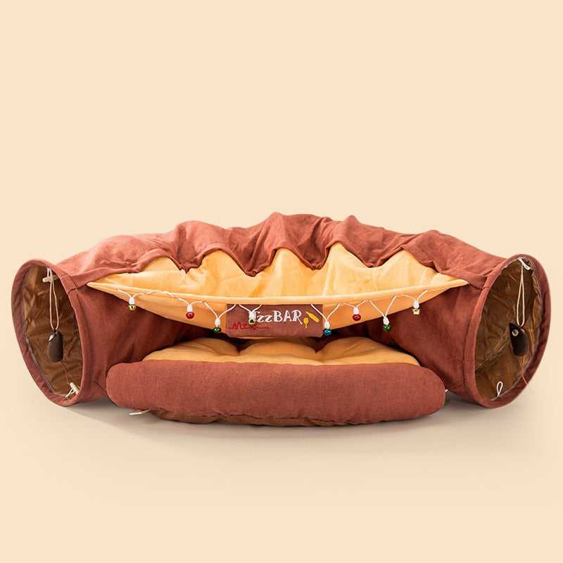 Dailypets Indoor Cat Bed with Tunnel, Cozy Glamping Hideaway for Cats