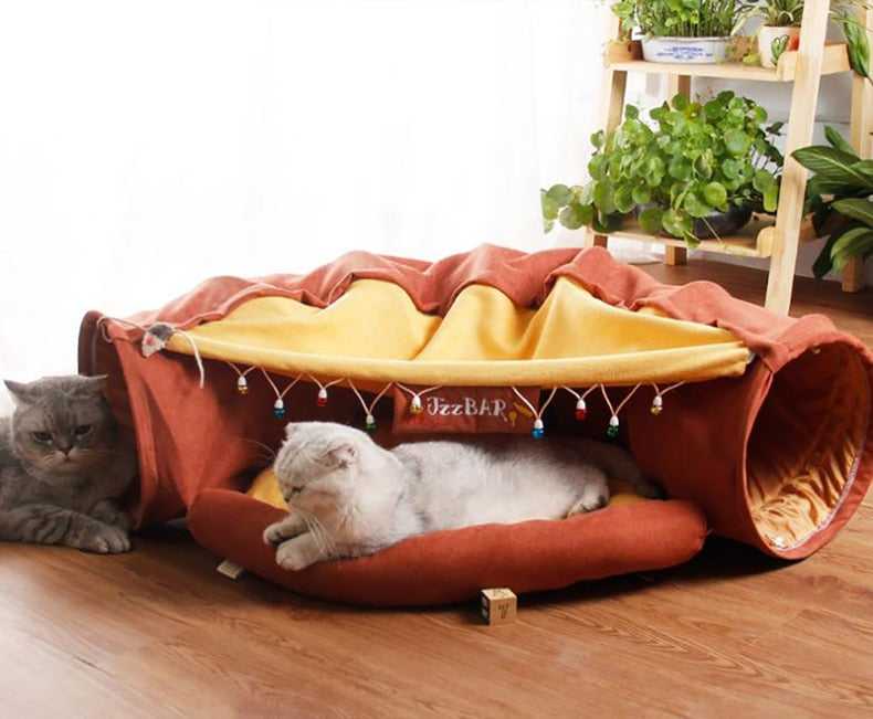 Dailypets Glamping Cat Bed – Interactive Cat Tunnel & Sleeping Nest