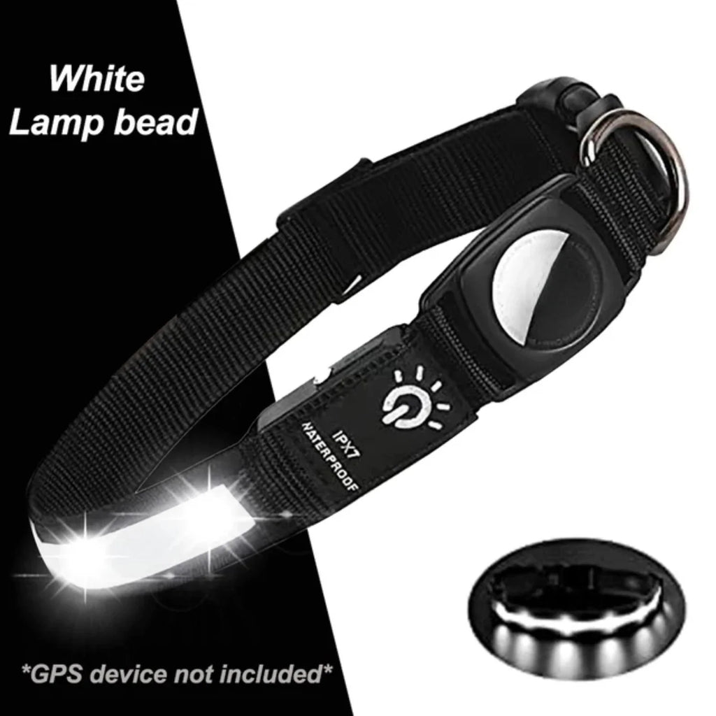 Dailypets LED GPS Dog Collar with AirTag Holder, USB Rechargeable and Waterproof Design