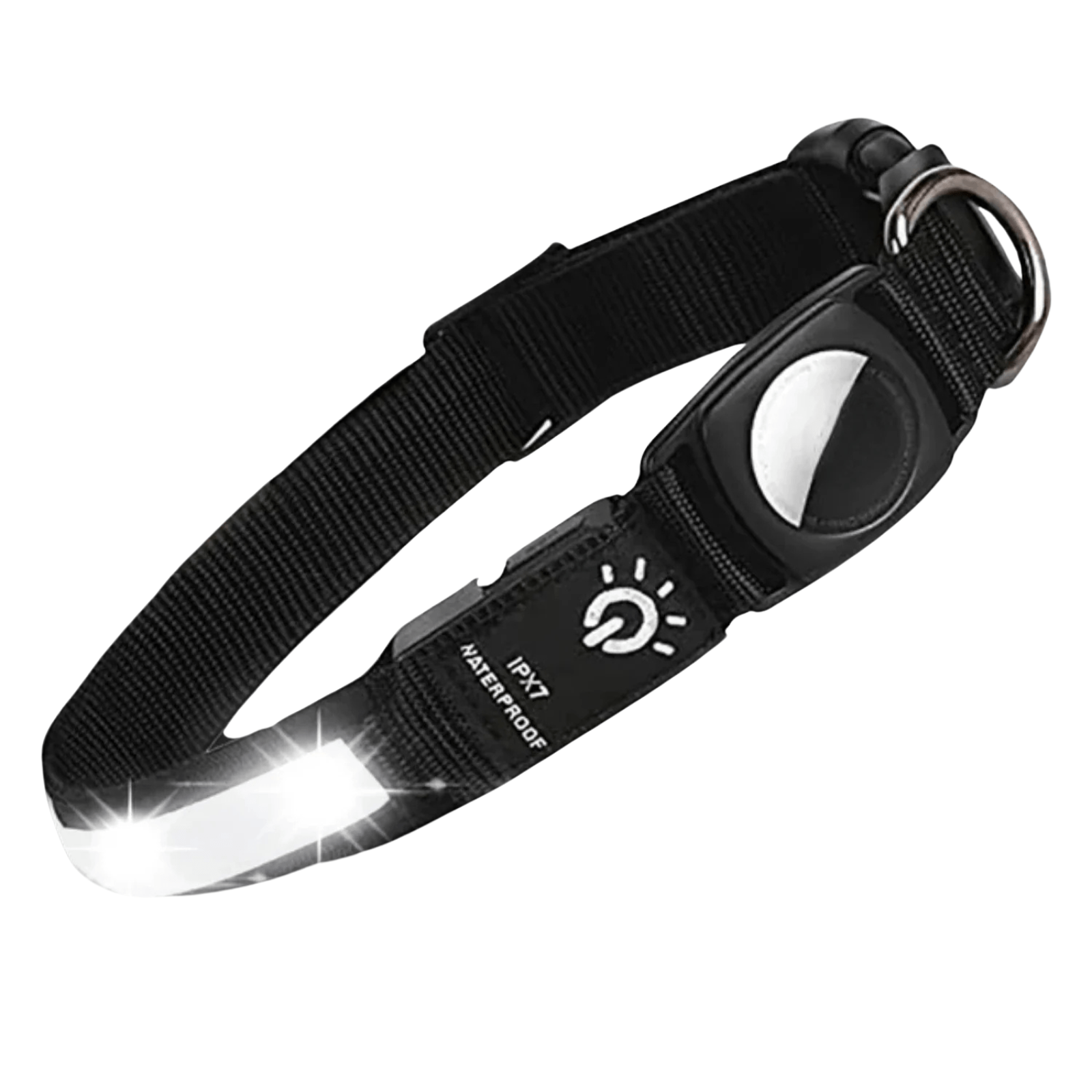 Dailypets LED GPS Dog Collar with AirTag Holder, USB Rechargeable and Waterproof Design