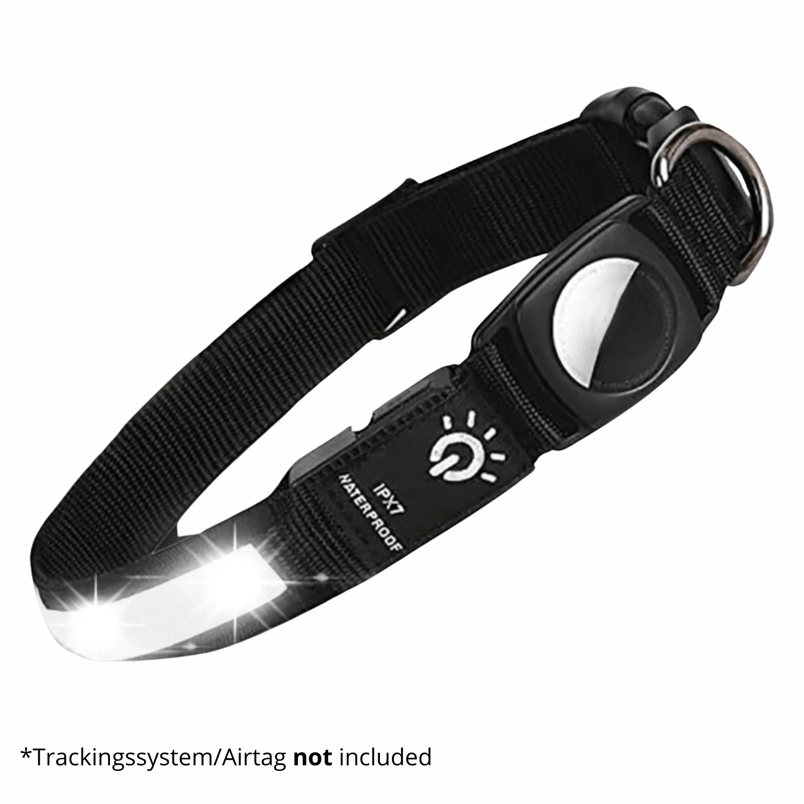 Dailypets LED GPS Dog Collar with AirTag Holder, USB Rechargeable and Waterproof Design