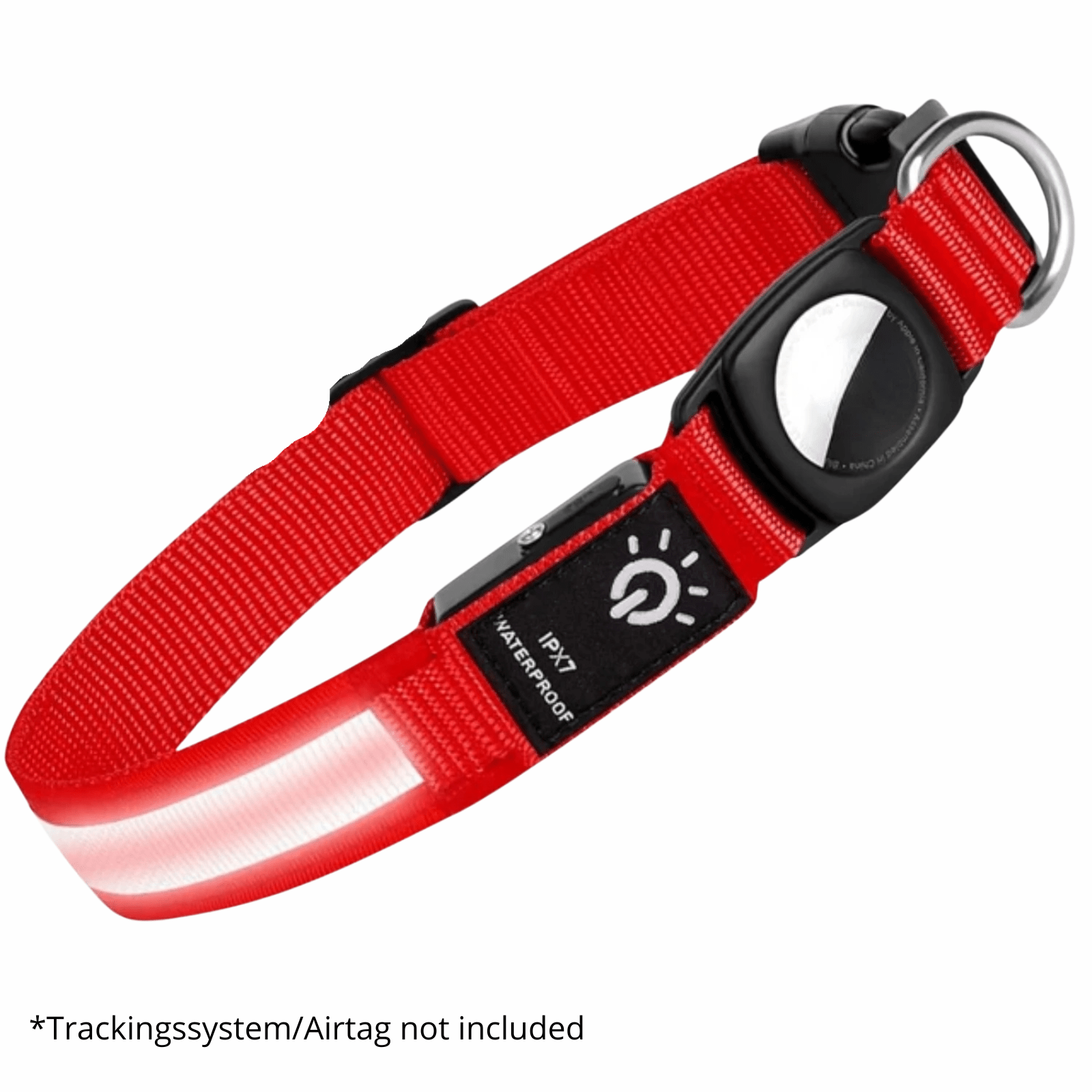 Dailypets LED GPS Dog Collar with AirTag Holder, USB Rechargeable and Waterproof Design