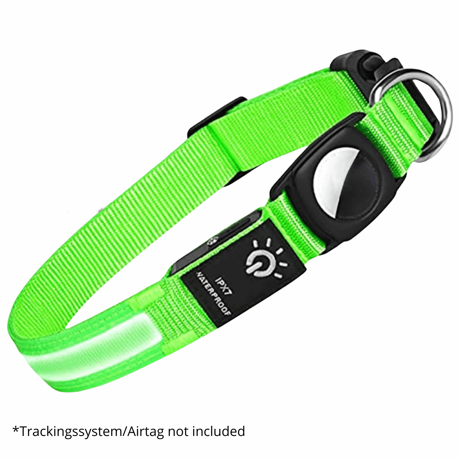 Dailypets LED GPS Dog Collar with AirTag Holder, USB Rechargeable and Waterproof Design