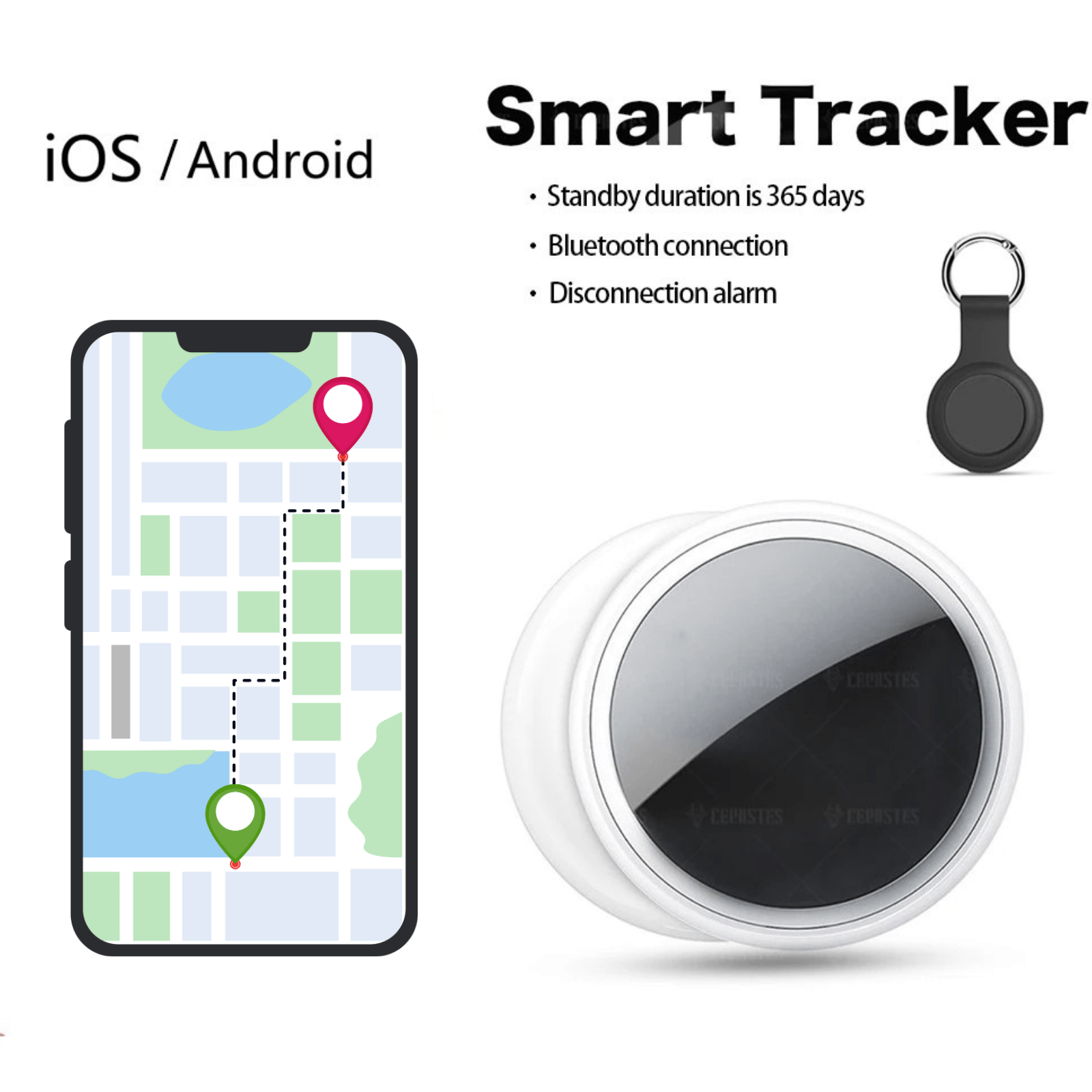 Dailypets Bluetooth Pet Tracking Device with Last Location Memory and App Support