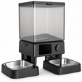 POUPIPETS Automatic Pet Feeder – Smart Timed Food Dispenser with Dual Bowls for 2 Cats
