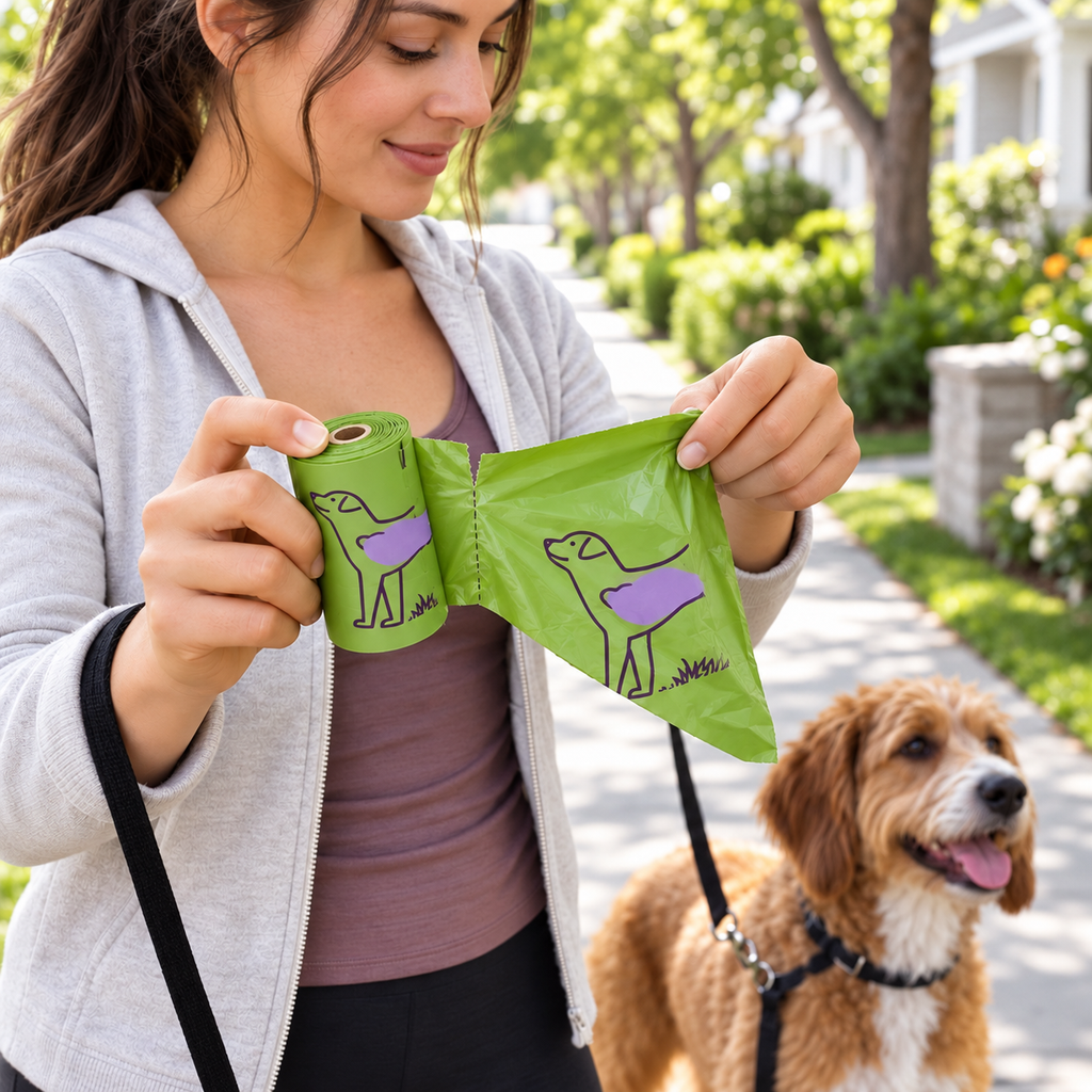 POUPIPETS Dog Poop Bags – 240 Count Lavender Scented Leakproof Waste Bags 13 x 9 in