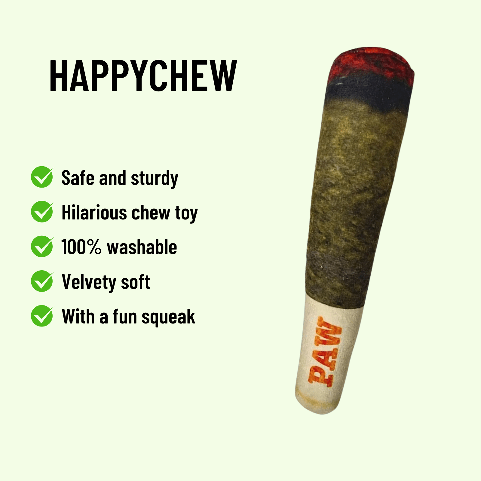 Dailypets Plush Cigar Dog Toy with Squeaker for Chewing & Play