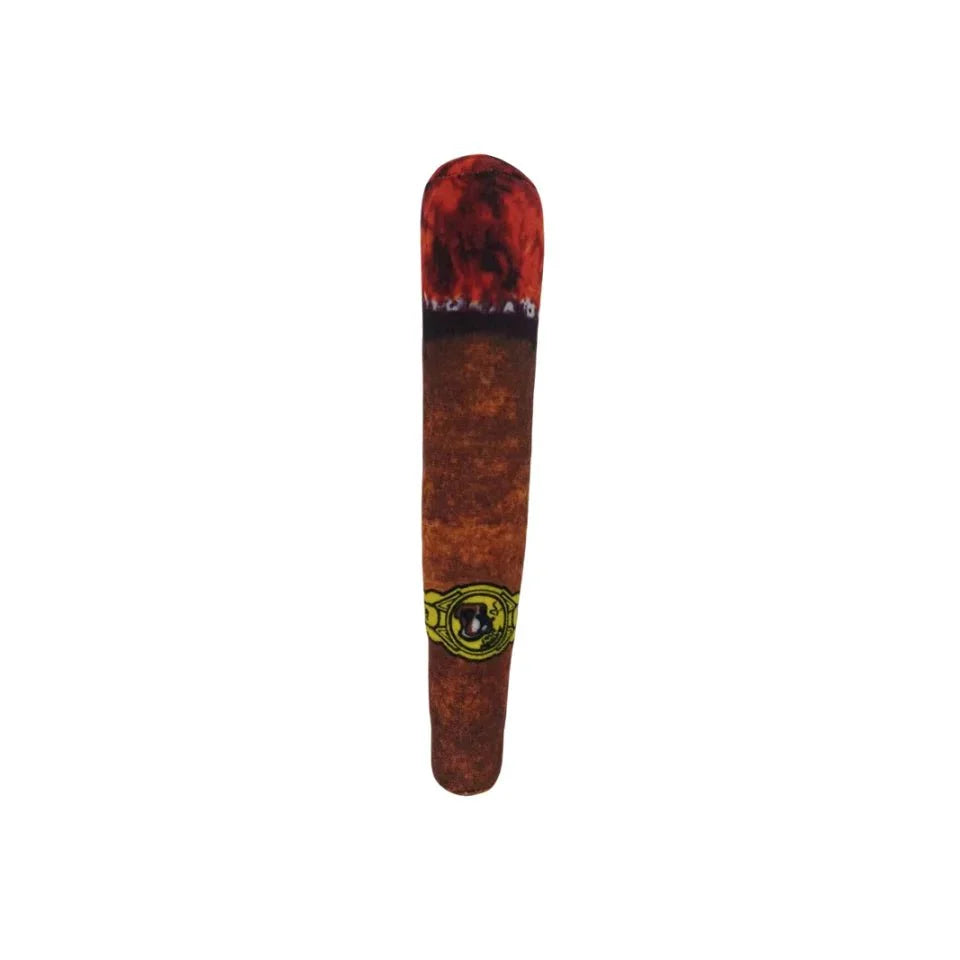 Dailypets Plush Cigar Dog Toy with Squeaker for Chewing & Play