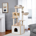 Dailypets Modern Cat Tree with Hidden Litter Box Enclosure – Multi-Level Cat Tower for Indoor Cats