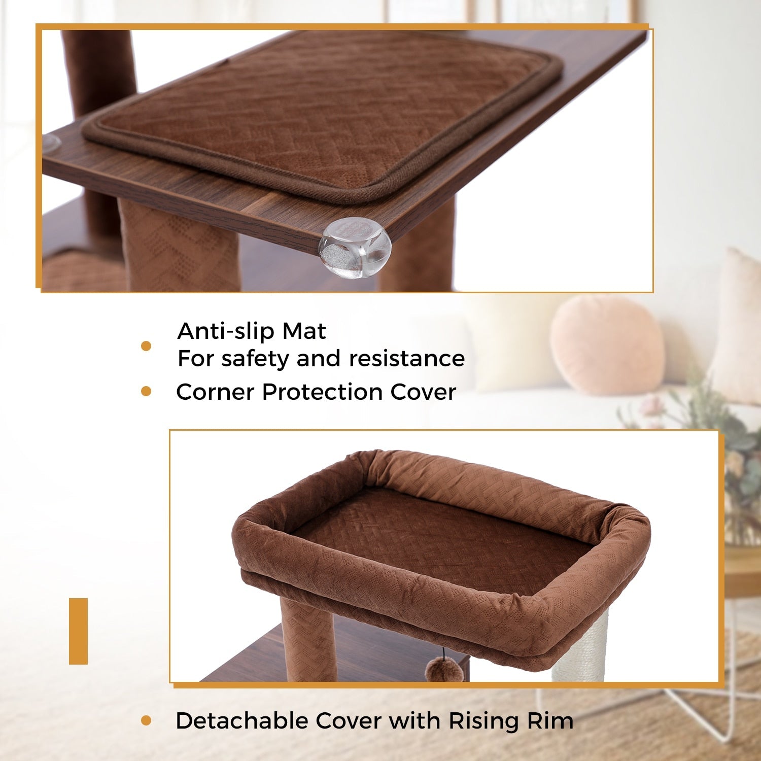 Dailypets Modern Cat Tree with Hidden Litter Box Enclosure – Multi-Level Cat Tower for Indoor Cats