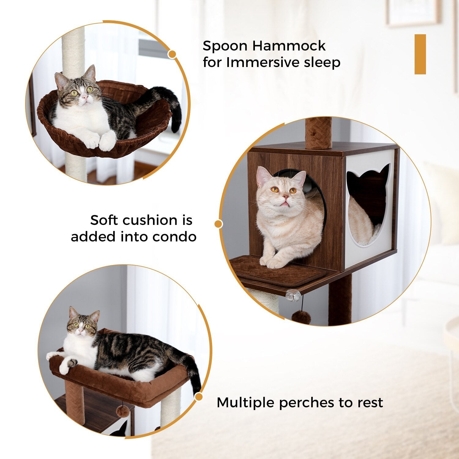Dailypets Modern Cat Tree with Hidden Litter Box Enclosure – Multi-Level Cat Tower for Indoor Cats