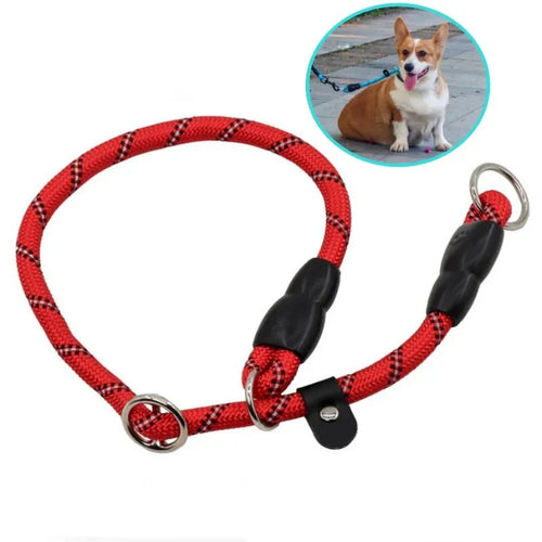 Dailypets Adjustable P-Chain Dog Collar with Reflective Strips for Everyday Training