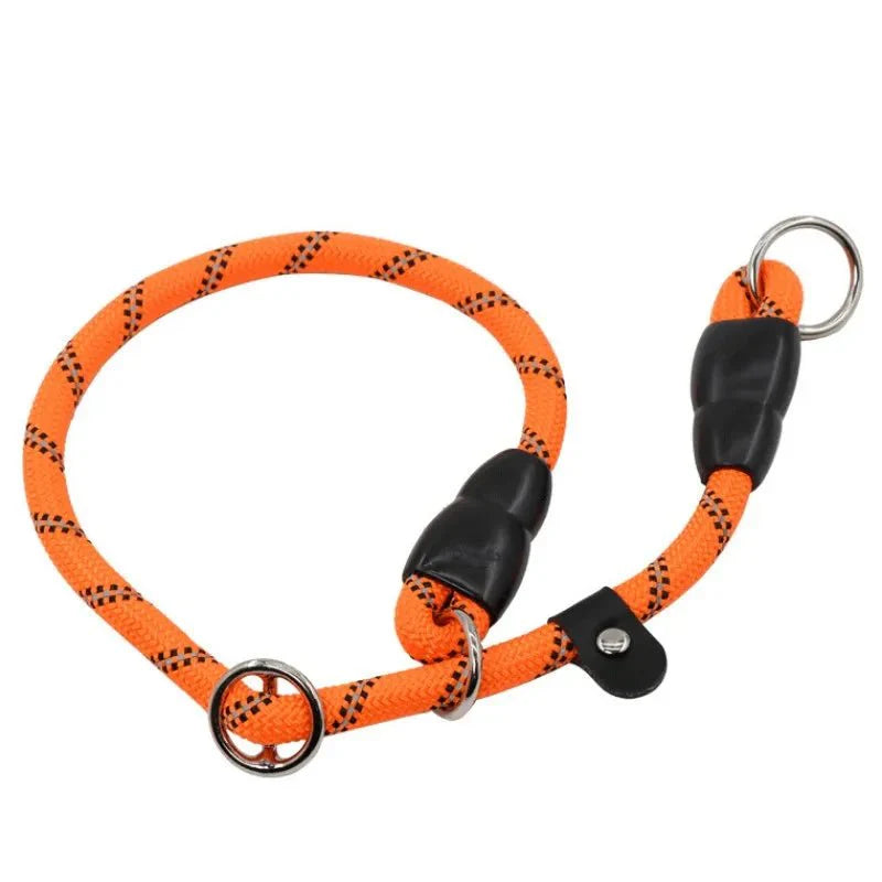 Dailypets Adjustable P-Chain Dog Collar with Reflective Strips for Everyday Training