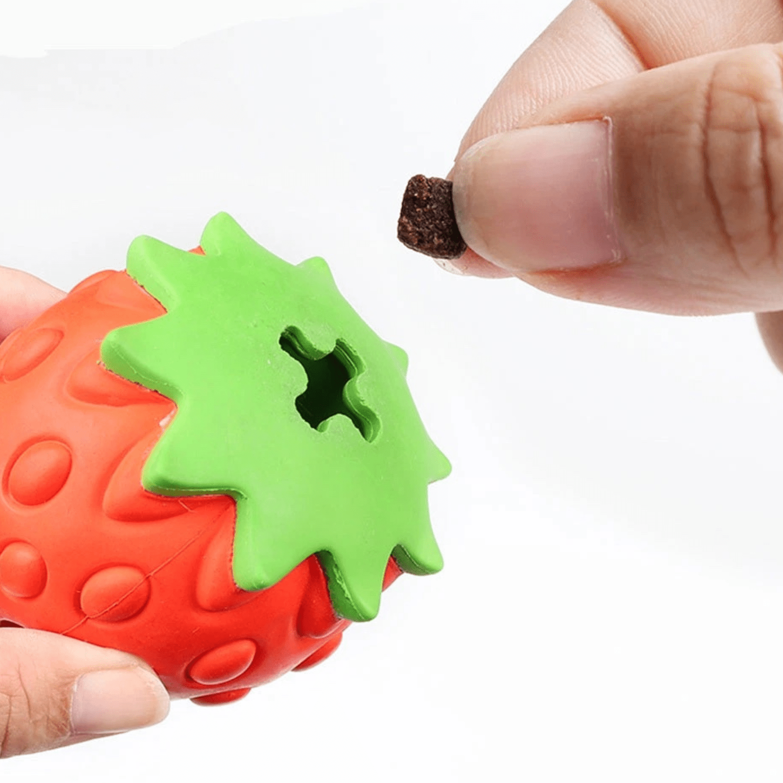 Dailypets Strawberry Treat Dispensing Dog Toy for Chewing & Slow Feeding