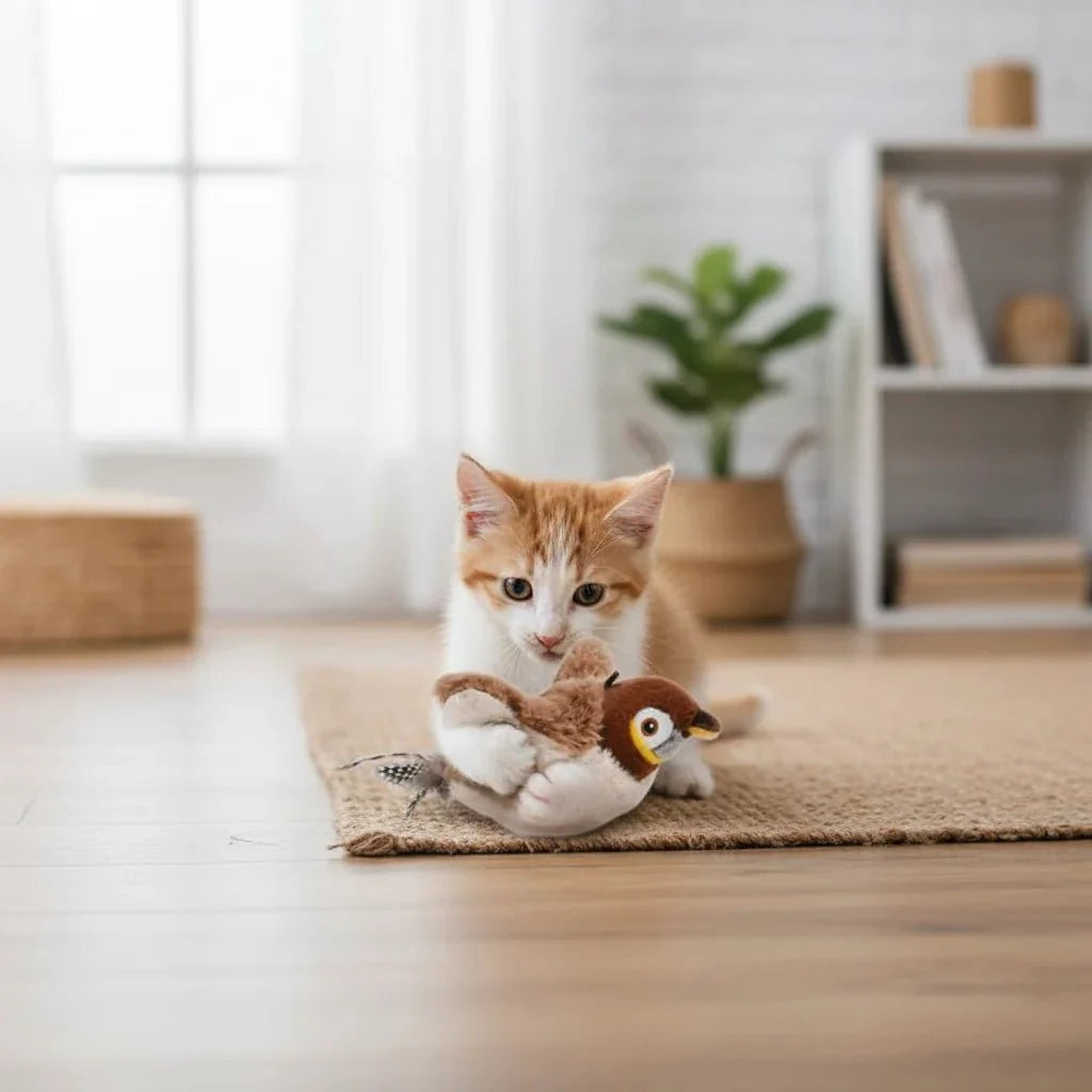 Dailypets Interactive Bird Toy for Cats with Flapping Wings, Sound & Motion Play