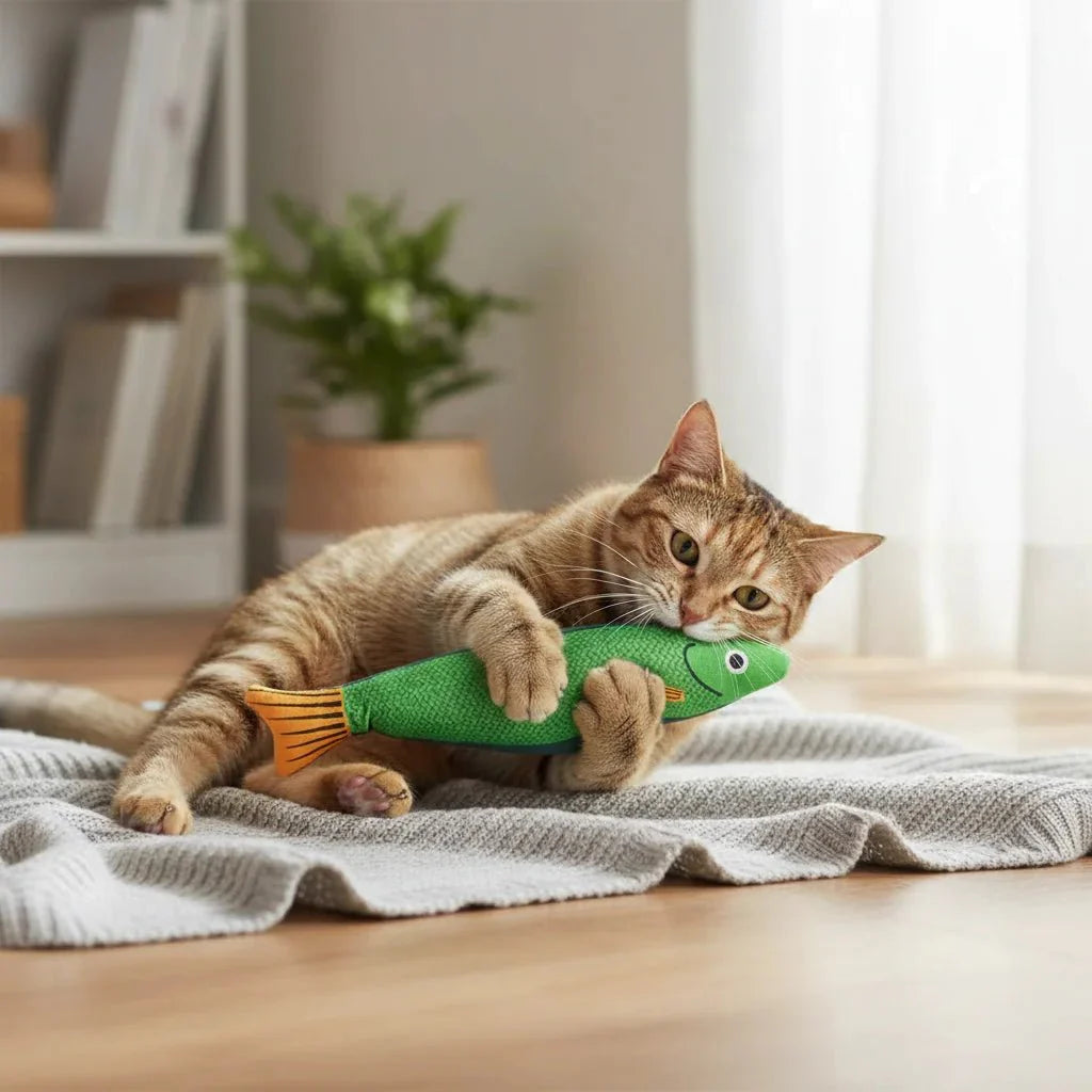 Dailypets Catnip Fish Toy for Cats with Plush Design & Interactive Chewing Fun Daily