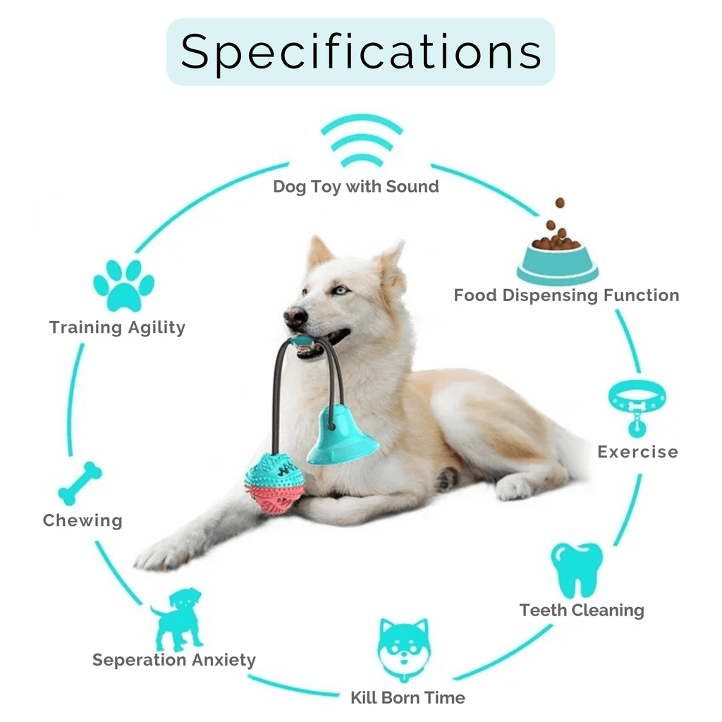 Dailypets Suction Cup Dog Toy for Chewing, Tugging & Treat Dispensing