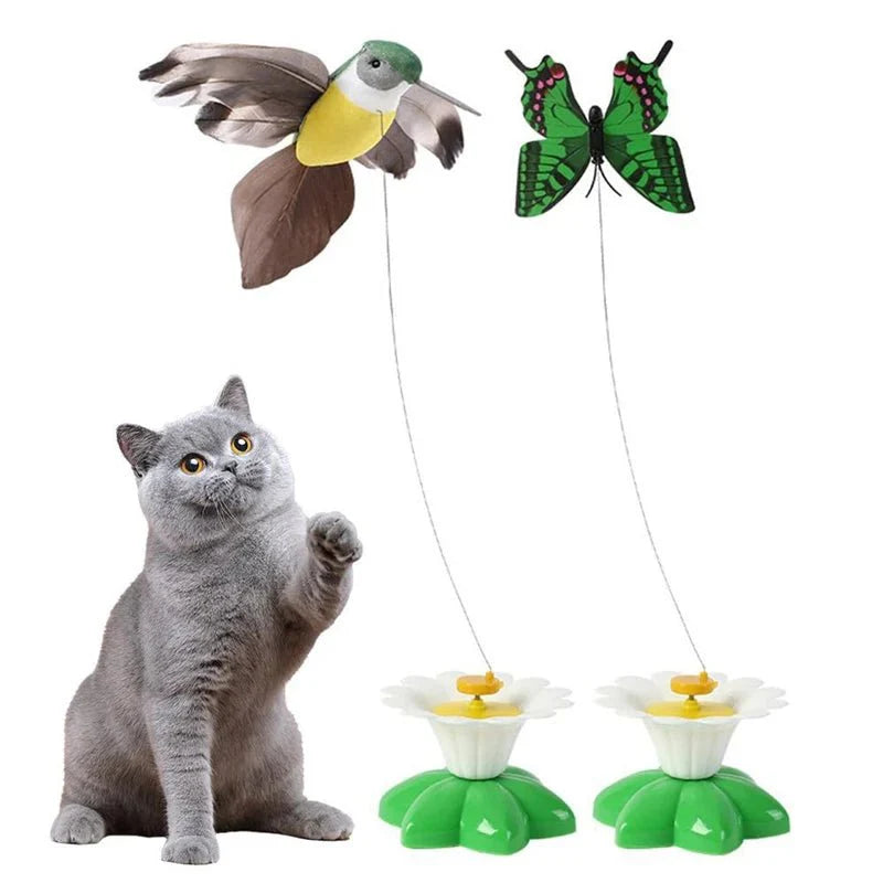 Dailypets Interactive Flying Cat Toy – 360° Butterfly & Bird Teaser for Indoor Cats