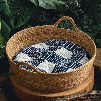 Dailypets Woven Cat Retreat – Cozy Basket Bed for Indoor Cats