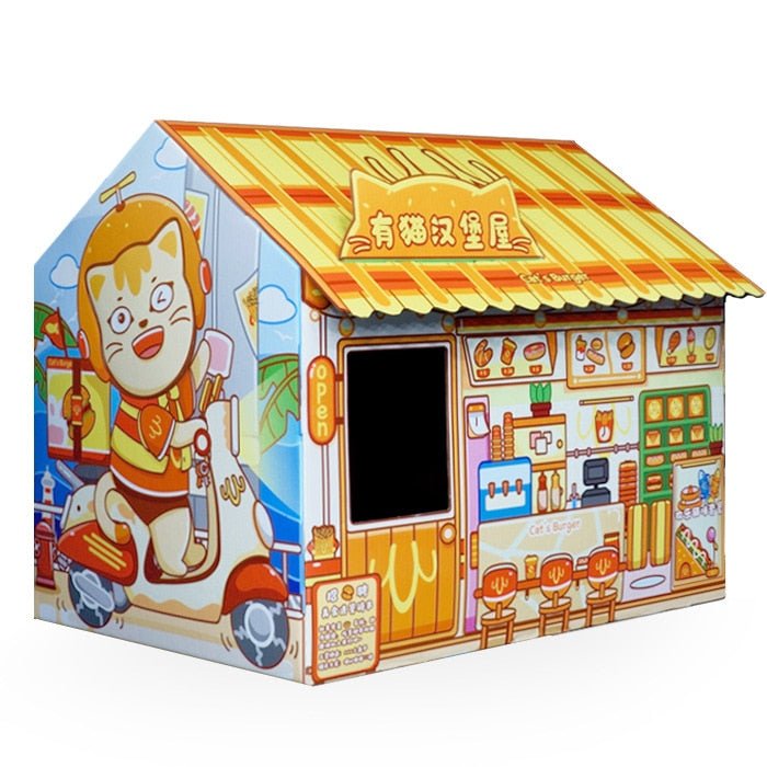 Dailypets Japanese Style Cardboard Cat House – Durable Cat Bed & Play House