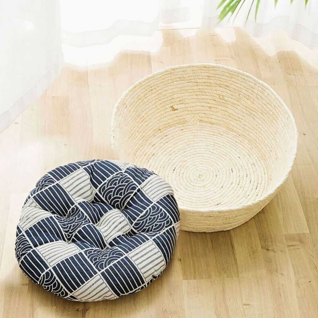 Dailypets Hand-Woven Cat Bed, Natural Sisal Basket for Indoor Cats