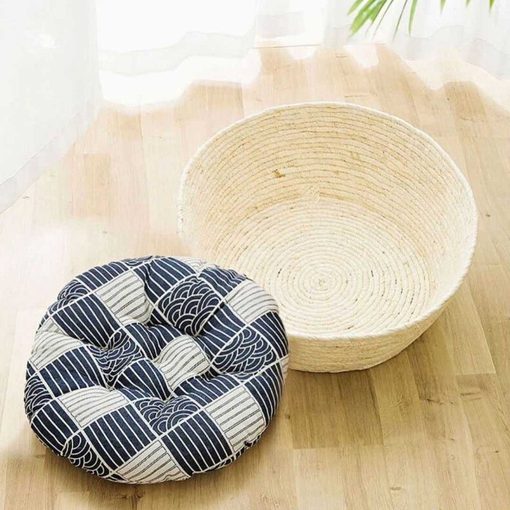 Dailypets Woven Sisal Cat Bed – Japanese Style Basket Lounger