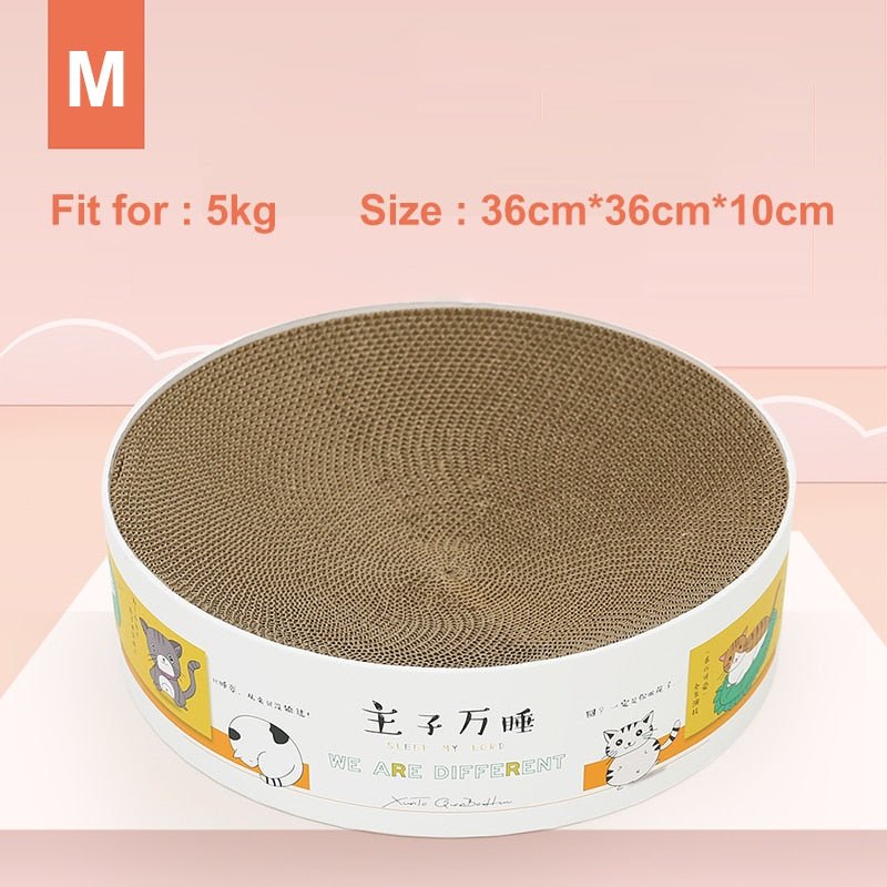 Dailypets Round Cat Scratcher Bed – Corrugated Cardboard Lounge for Scratching and Rest