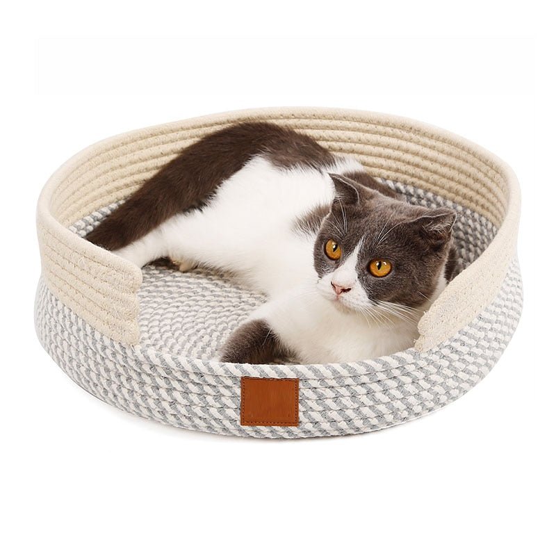 Dailypets Handmade Cat Bed – Japanese Style Cotton Rope Lounge for Indoor Cats
