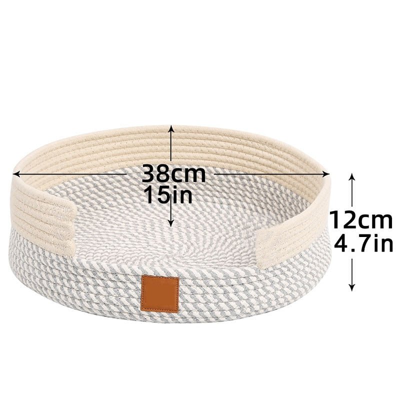 Dailypets Handmade Cat Bed – Japanese Style Cotton Rope Lounge for Indoor Cats