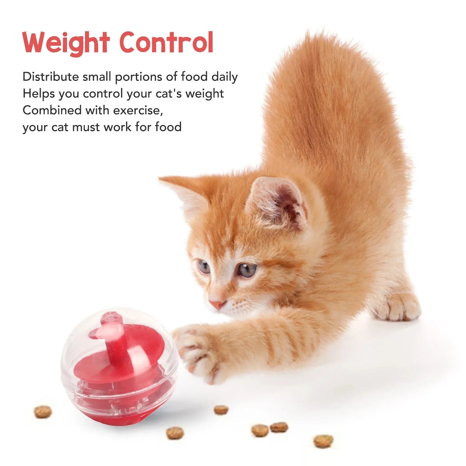 Dailypets Interactive Treat Dispensing Ball for Cats with Adjustable Slow Feeding Puzzle