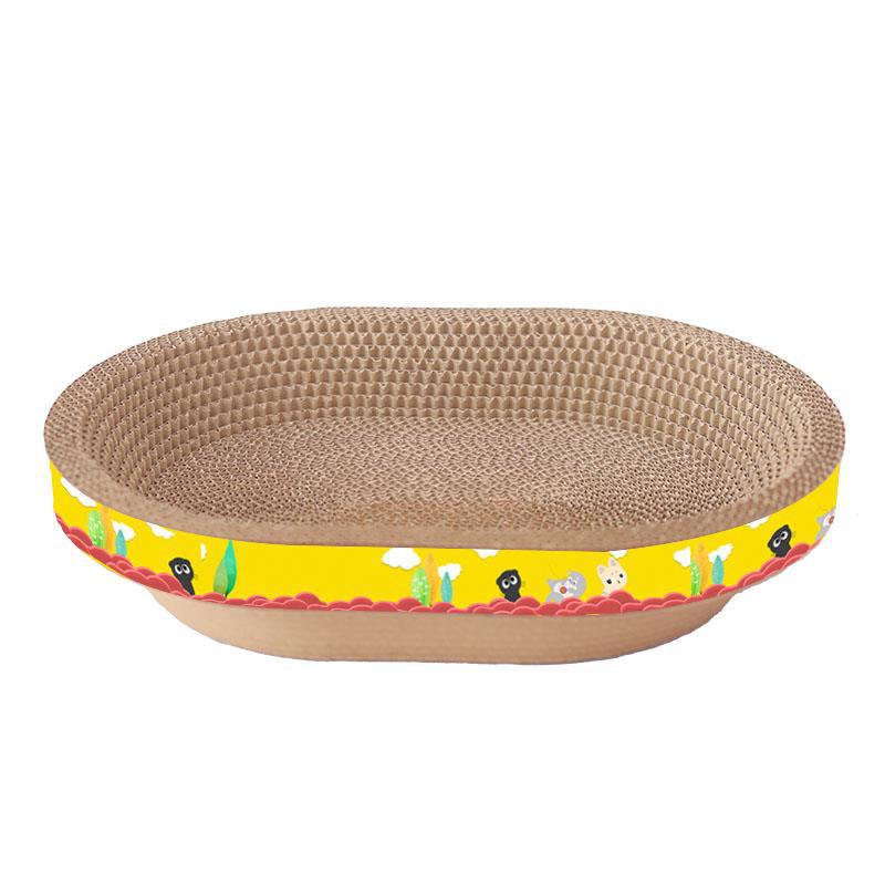 Dailypets Cat Scratcher Lounger, Cartoon Cardboard Bed for Indoor Cats