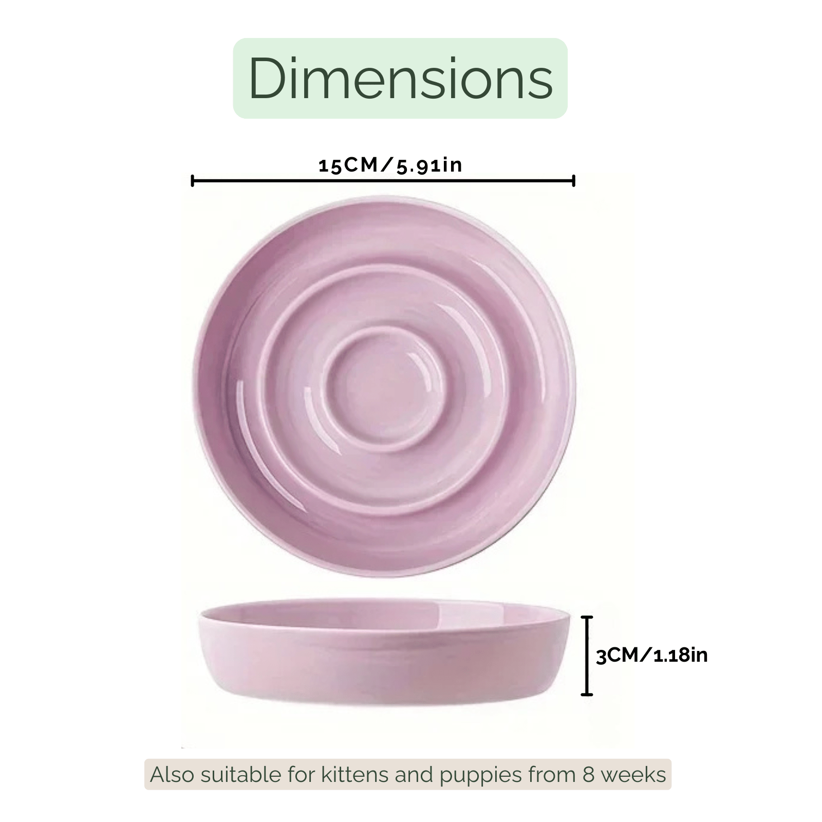 Dailypets Premium Ceramic Slow Feeder Pet Bowl with Stable Non-Slip Feeding Base