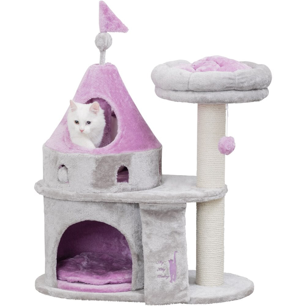 Dailypets Castle Cat Tree – Multi-Level Cat Tower with Condo, Princess House & Plush Perch