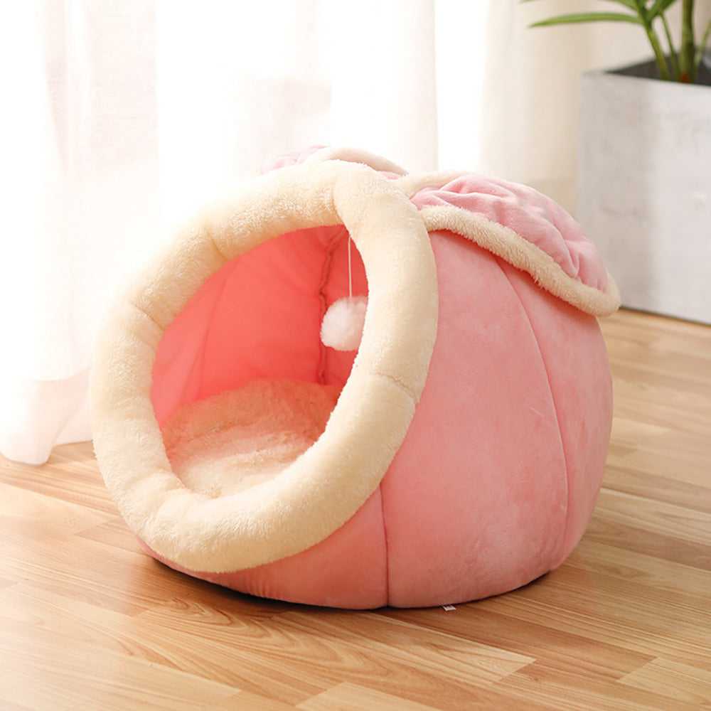 Dailypets Plush Cat Cave Bed with Warm Cushioned Interior