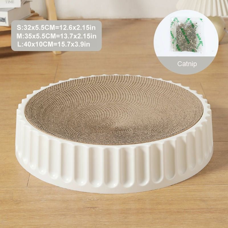 Dailypets Premium Cat Scratch Board – Round Macaron Bed with Replaceable Core