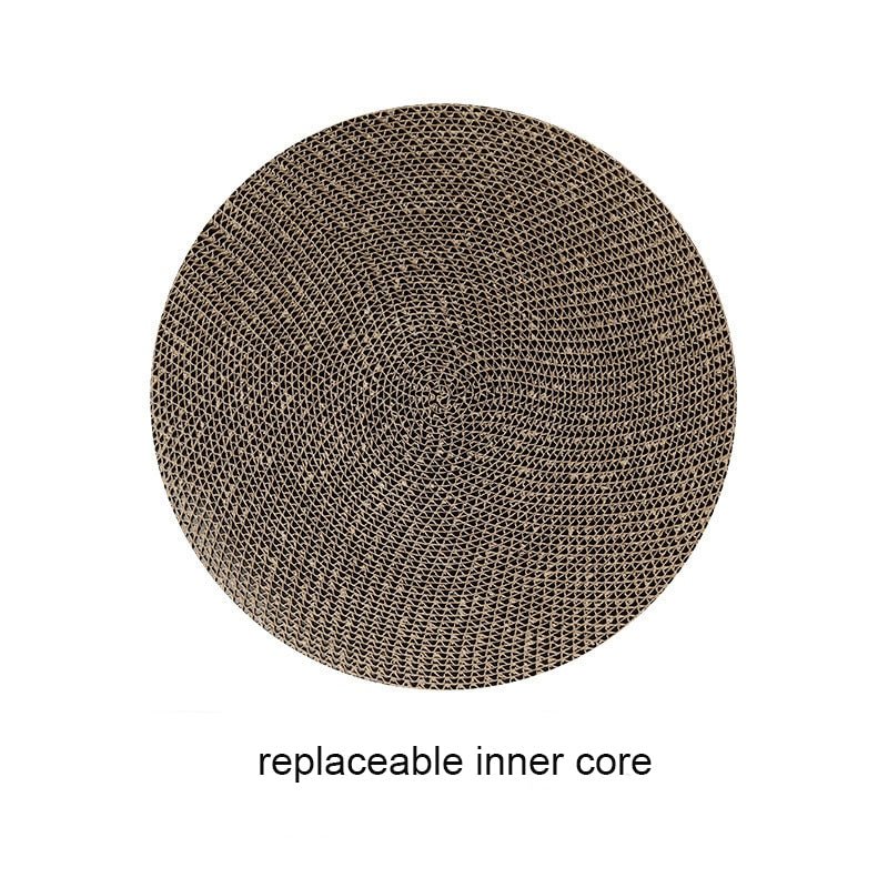 Dailypets Premium Cat Scratch Board – Round Macaron Bed with Replaceable Core