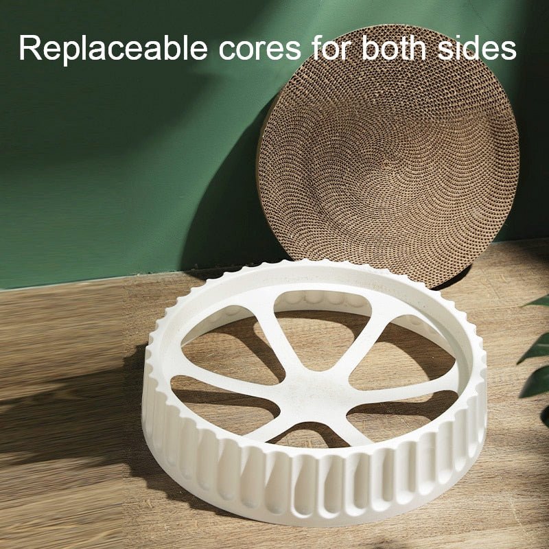 Dailypets Premium Cat Scratch Board – Round Macaron Bed with Replaceable Core