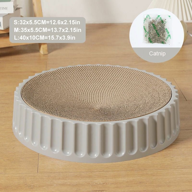Dailypets Premium Cat Scratch Board – Round Macaron Bed with Replaceable Core