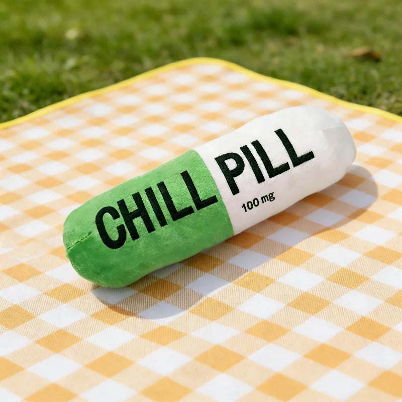 Dailypets Plush Capsule Dog Toy with Squeaker for Chewing & Play