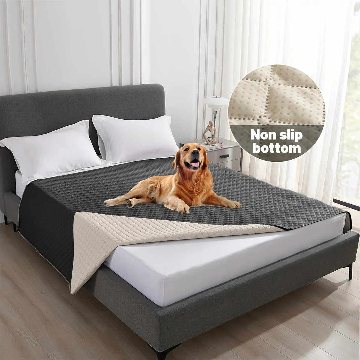 Dailypets Waterproof Pet Blanket with Non-Slip Backing for Furniture and Travel Use