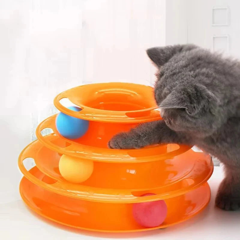 Dailypets Interactive Ball Track Tower for Cats with 3 or 4-Tier Rolling Ball Play