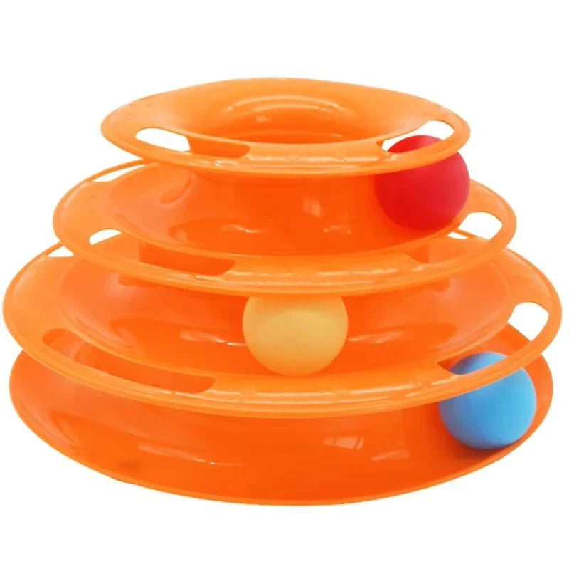 Dailypets Interactive Ball Track Tower for Cats with 3 or 4-Tier Rolling Ball Play