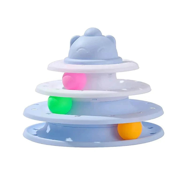 Dailypets Interactive Ball Track Tower for Cats with 3 or 4-Tier Rolling Ball Play