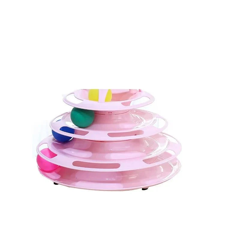 Dailypets Interactive Ball Track Tower for Cats with 3 or 4-Tier Rolling Ball Play
