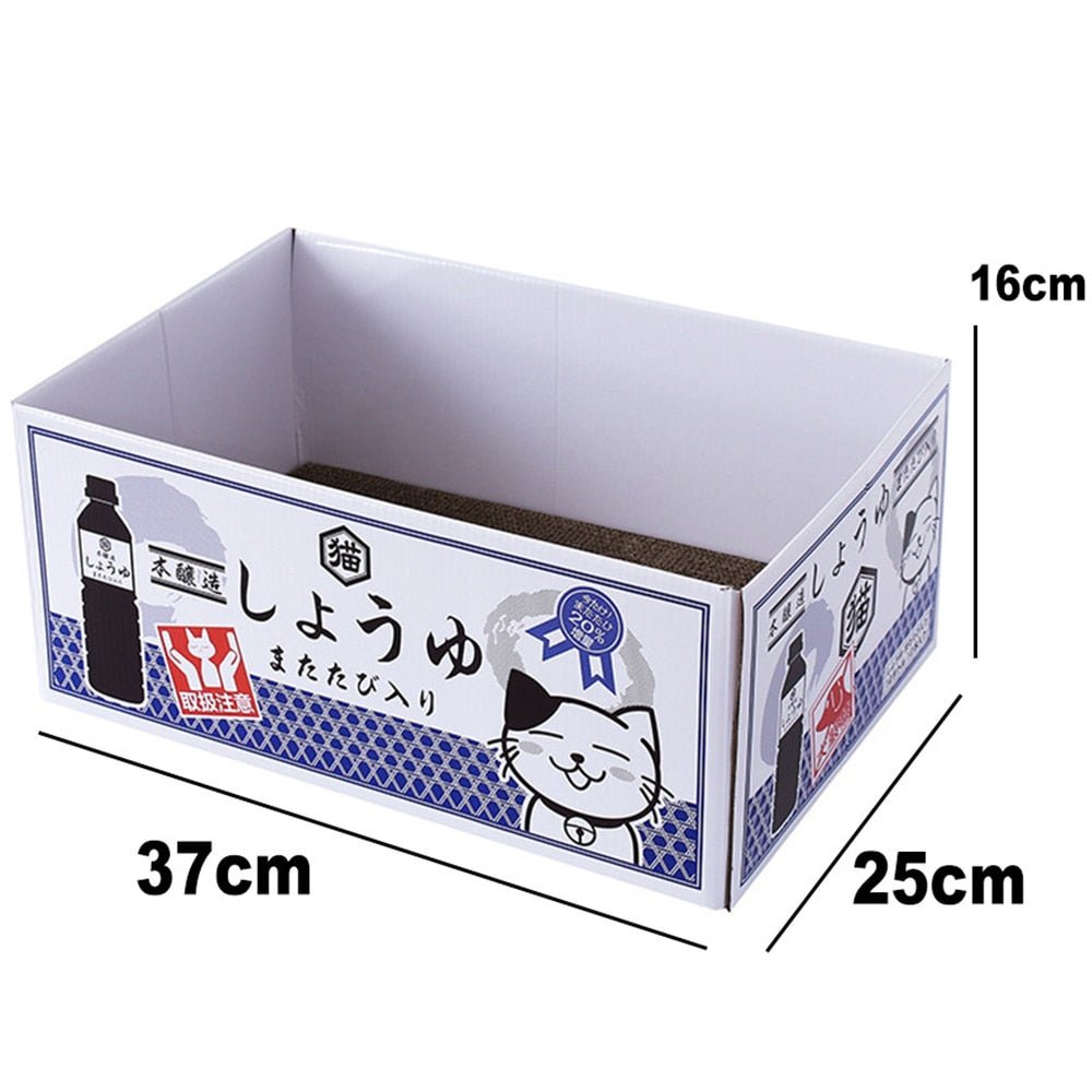 Dailypets Japanese Style Cardboard Cat Bed – Cozy Indoor Cat Lounge with Corrugated Base